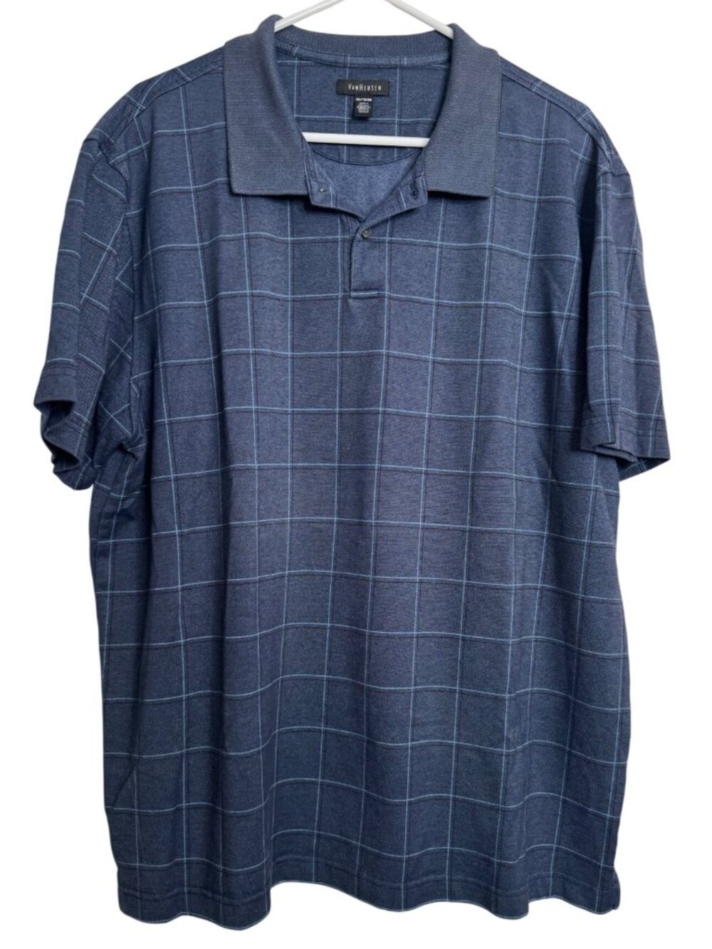 Van Heusen Mens Polo Shirt Size XXL Blue Collared EUC